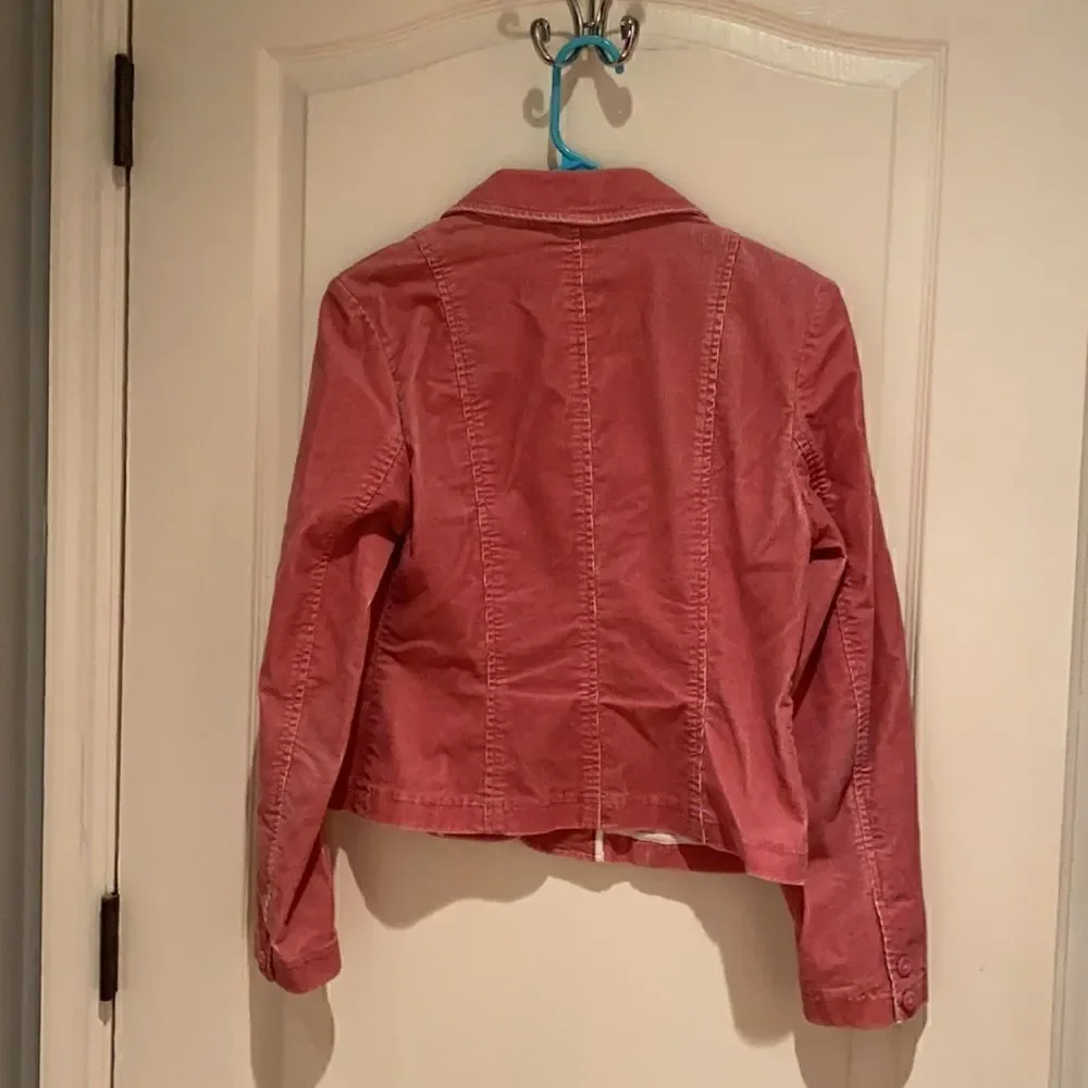 INC rose colored corduroy coat PS